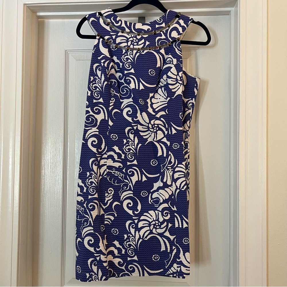 Lilly Pulitzer blue and white shift dress